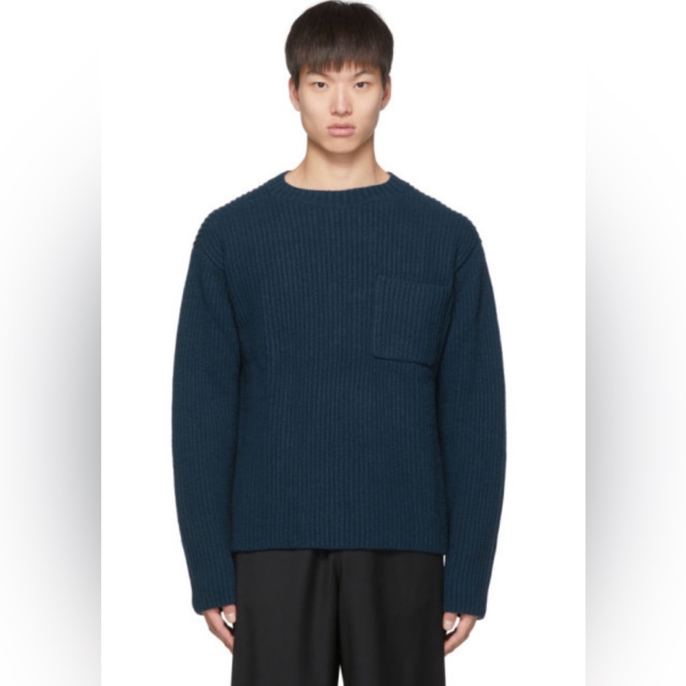 Etudes |‎ Blue Lambswool Bunker Sweater Sz 1/S